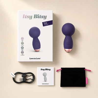 Love to Love Itsy Bitsy Mini Wand Vibrator – Compact Splashproof Mini Wand