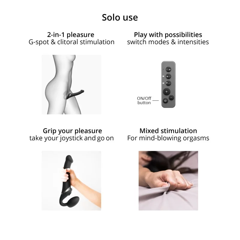 Strap On Me Multi Orgasm Bendable Strap-On XL – Waterproof Remote-Controlled Vibrating Strap-On