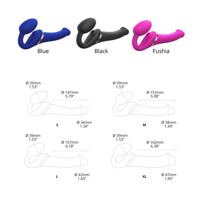 Strap On Me Multi Orgasm Bendable Strap-On XL – Waterproof Remote-Controlled Vibrating Strap-On