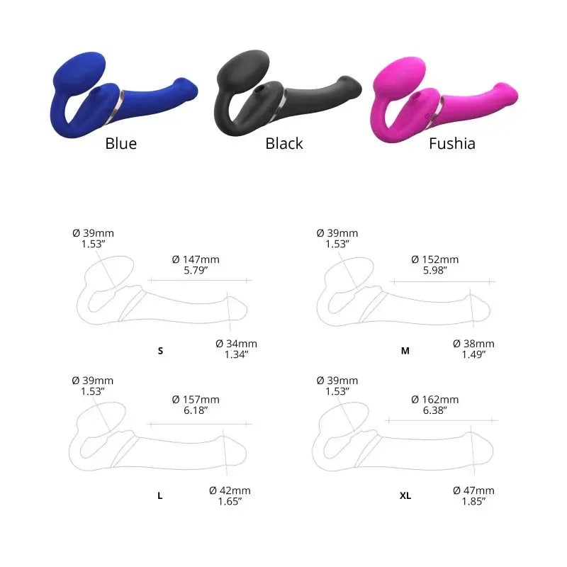 Strap On Me Multi Orgasm Bendable Strap-On Medium – Waterproof Remote-Controlled Strap-On