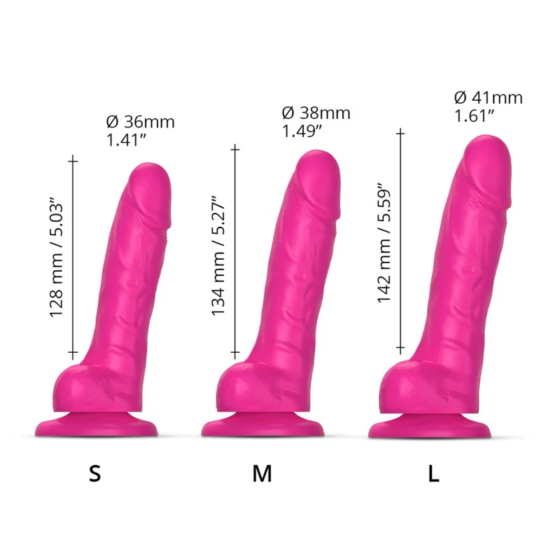 Strap On Me Sliding Skin Realistic Dildo Fuchsia – Waterproof Silicone Realistic Dildo