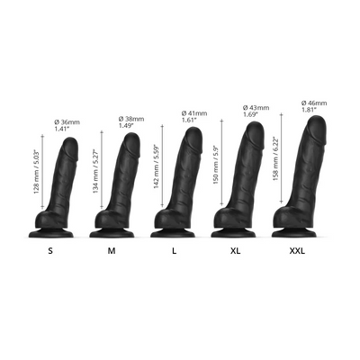 Strap On Me Sliding Skin Realistic Black Dildo – Waterproof Silicone Realistic Dildo