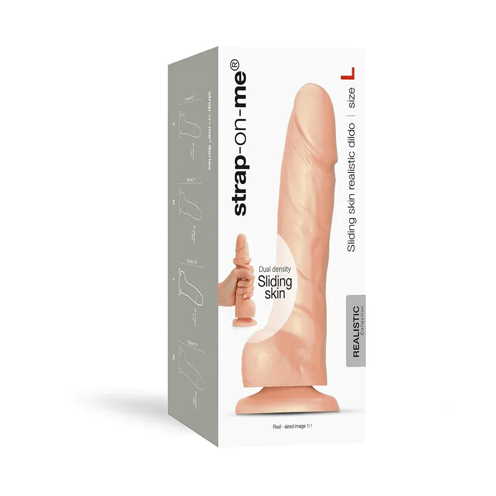 Strap On Me Sliding Skin Realistic Dildo Vanilla – Waterproof Dual-Density Silicone Dildo
