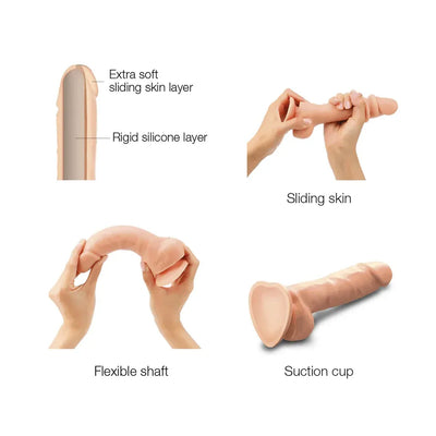 Strap On Me Sliding Skin Realistic Dildo Vanilla – Waterproof Dual-Density Silicone Dildo