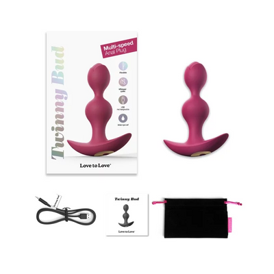 Love To Love Twinny Bud Anal Plug – Rechargeable Vibrating Silicone Anal Plug