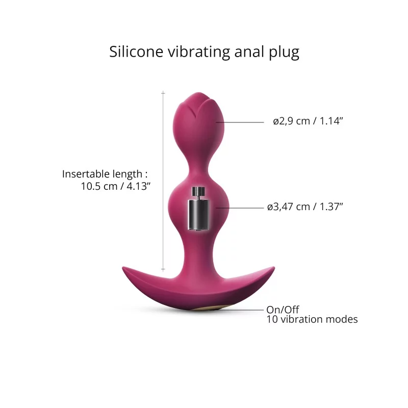 Love To Love Twinny Bud Anal Plug – Rechargeable Vibrating Silicone Anal Plug